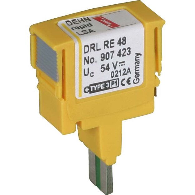 Dehn 907423 Überspannungsableiter DEHNrapid LSA Schutzstecker für 1 Doppelader Un 48V DRL RE 48