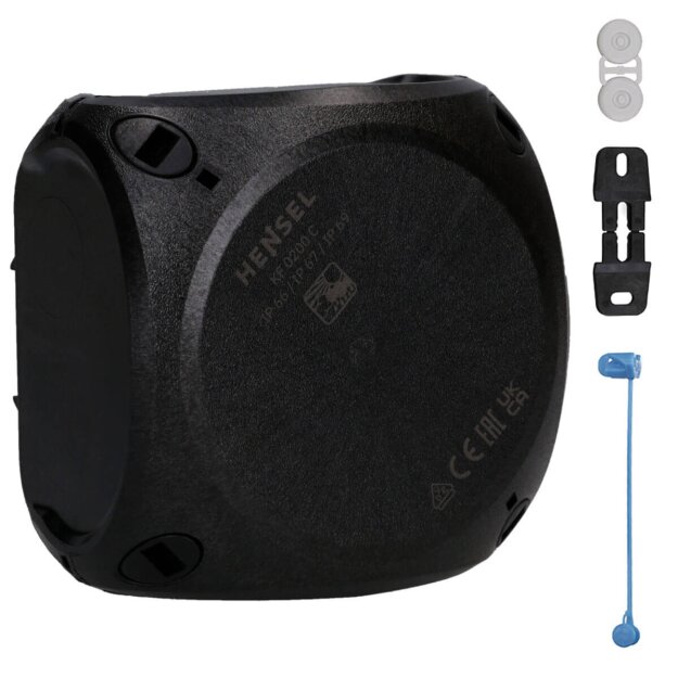 Hensel KF0200C Kabelabzweigkasten ohne Klemme Gehäusewände ohne Vorprägungen, schwarz