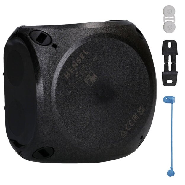 Hensel KF0400C Kabelabzweigkasten ohne Klemme Gehäusewände ohne Vorprägungen, schwarz