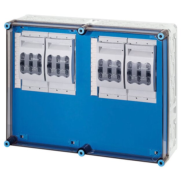 Hensel Mi6644 Mi-NH-Sicherungslasttrennschaltergehäuse , 4x3xNH00,auf Sammelschiene, 400A, 5polig