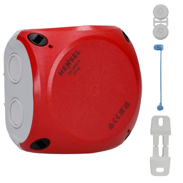 Hensel DK0400R Kabelabzweigkasten bis 4 qmm ohne Klemme, mit rotem Deckel