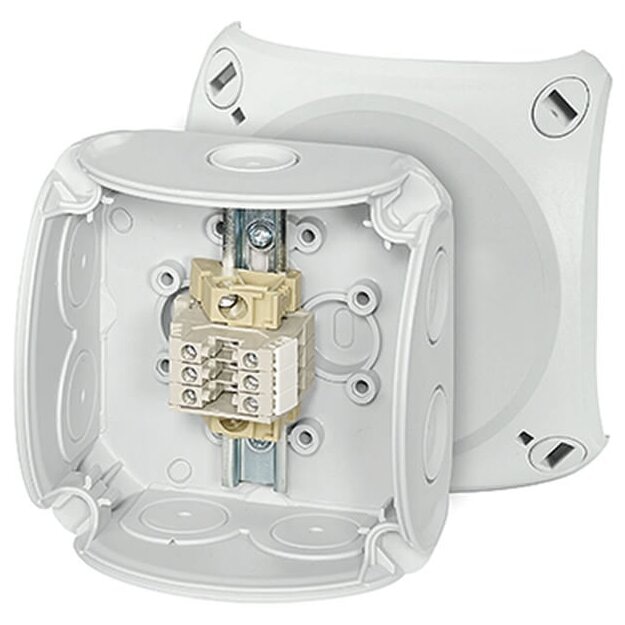 Hensel RK0203T Reihenklemmenkasten 1,5-2,5 qmm, 3 Klemmen WKM, mit Außenlaschen