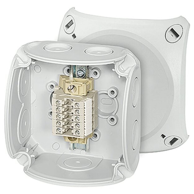 Hensel RK0205T Reihenklemmenkasten, 5 Klemmen WKM 2,5 qmm, mit Außenlaschen
