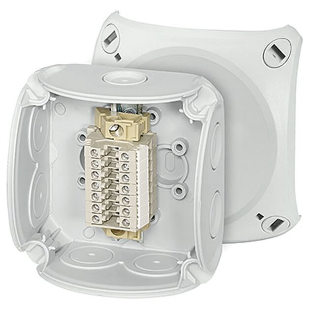 Hensel RK0207T Reihenklemmenkasten 1,5-2,5 qmm,  7 Klemmen WKM, mit Außenlaschen
