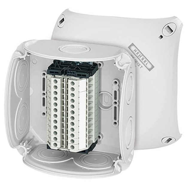 Hensel RK0612T Reihenklemmenkasten 1,5-6 qmm, 12 Klemmen WT 4, mit Außenbefestigung