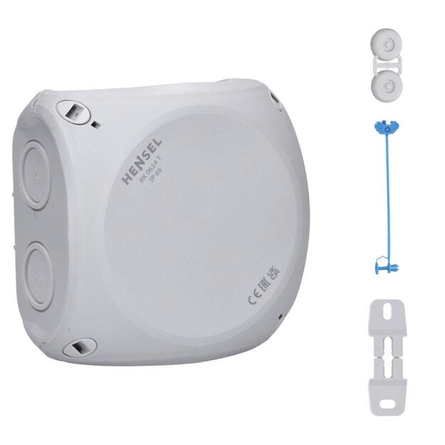Hensel RK0614T Reihenklemmenkasten 1,5-6 qmm, 14 Klemmen WT 4, mit Außenbefestigung