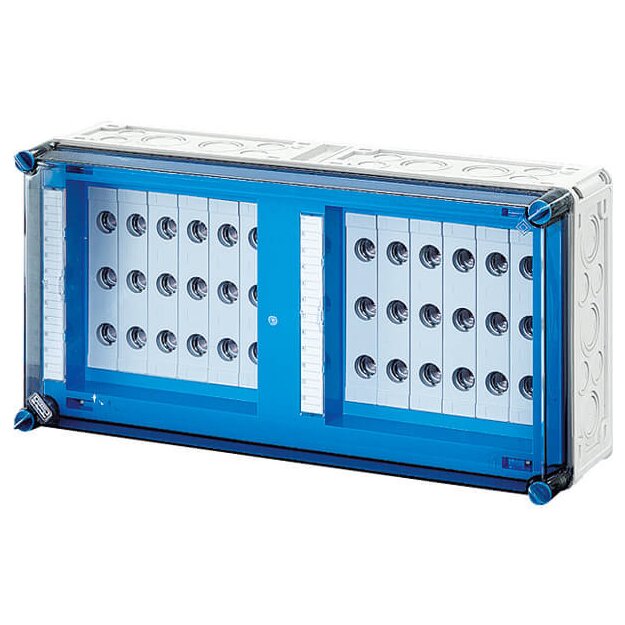 Hensel Mi3437 Mi-Sicherungsgehäuse, 12x3x63A, D02, E18 auf Sammelschiene 630 A, 5polig