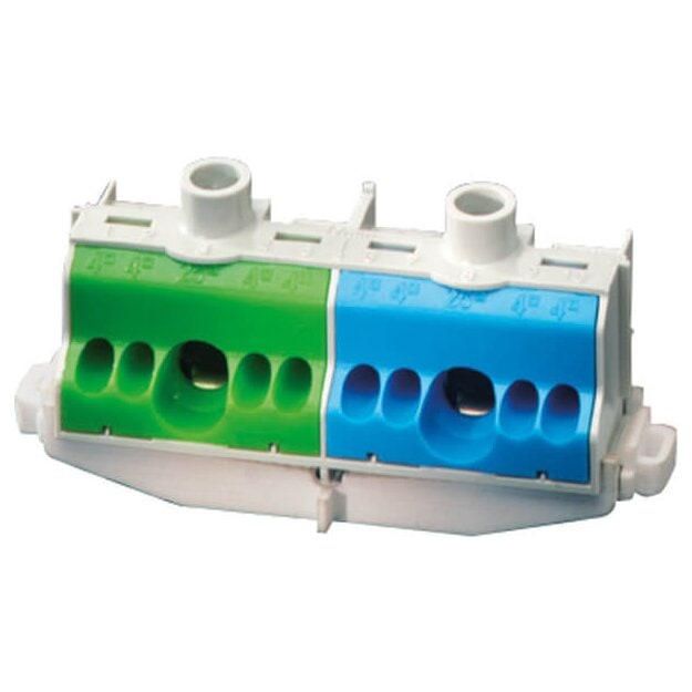 Hensel FCPN10 PE- und N-Klemme, Befestigung auf Tragschienen (Hutprofil 35 mm)