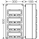 Hensel Mi1445 Mi-Automatengehäuse, 48 TE, mit 4 Klappdeckeln, o. PE- und N-Klemmen