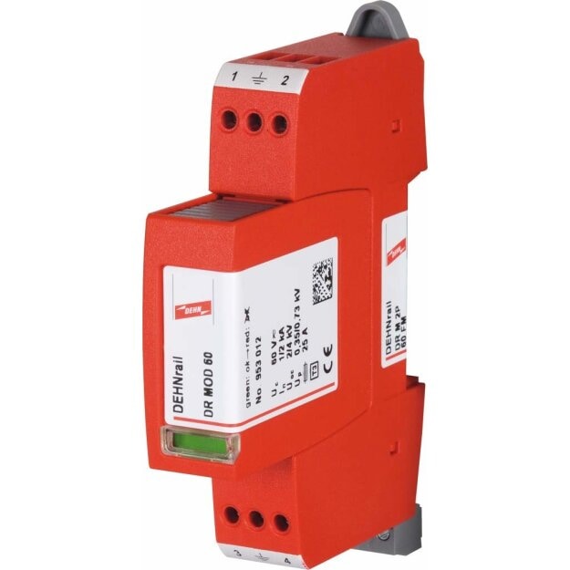 Dehn 953207 Überspannungsableiter Typ 3 DEHNrail M 2-polig 60V für Industrieelektronik DR M 2P 60 FM