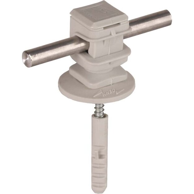 Dehn 204120 Leitungshalter DEHNsnap H 16mm grau für Rd 8mm mit Holzschraube und Dübel 8mm LH DS 8 H16 HS5X50 KD8 GR
