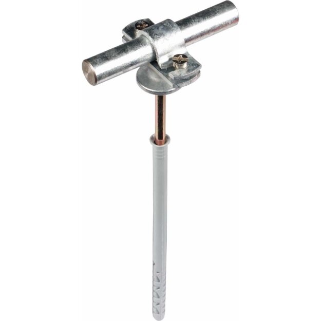 Dehn 273731 Stangenhalter mit Abdeckbund ZG für Rd 16mm St/tZn mit Rahmendübel 180mm SH ZS 16 AB D10X180 STTZN ZG