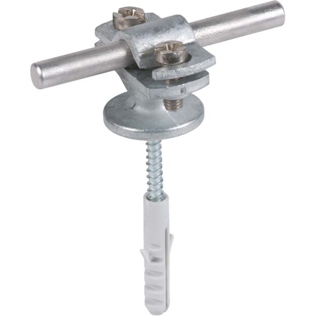 Dehn 275160 Leitungshalter mit Abdeckbund ZG für Rd 7-10mm St/tZn mit Befestigungsmaterial LH ZS 7.10 KD8X40 STTZN ZG