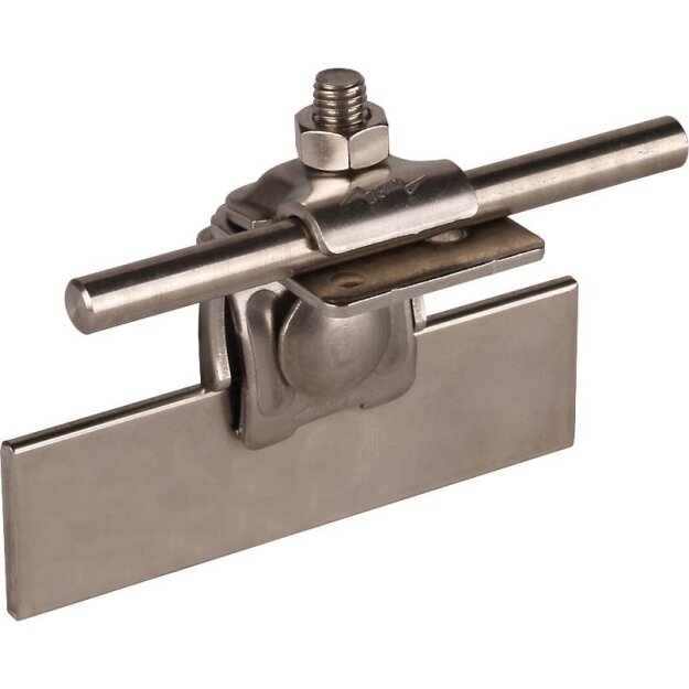 Dehn 365059 Falzklemme NIRO Klemmbereich 0,7-8mm gewinkelt mit Klemmbock für Rd 6-10mm FK KB 6.10 KBF0.7 8 W V2A