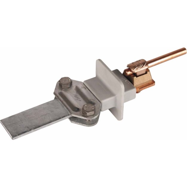 Dehn 460147 Zweimetall-Trennklemme Cu-St/tZn mit KS-Verbinder für 6-10/Fl 30-40mm mit Schirm ZMTK 6.10 FL30.40 CU STTZN