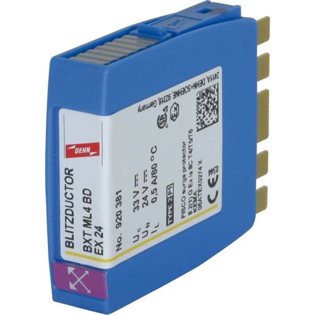 Dehn 920381 Überspannungsableiter-Modul für 2 Doppel adern BLITZDUCTOR XT Ex(i) mit LifeCheck BXT ML4 BD EX 24