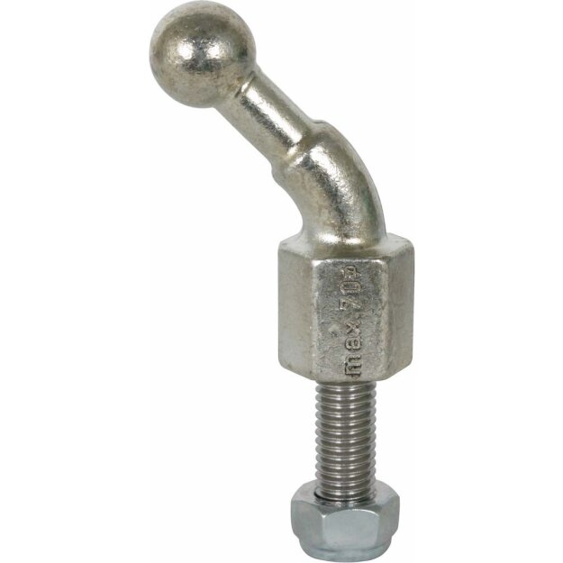Dehn 706235 Kugelfestpunkt D 20mm 45° abgewinkelt mit Gewindebolzen und Mutter M12x35mm KFP 20 W45 M12 35SSM