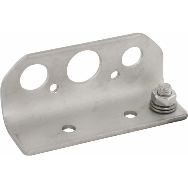 Dehn 106329 Befestigungswinkel NIRO mit Anschluss-Bolzen M8 und Bohrungen D 13/21/17mm BW90 B17 21 16 V2A