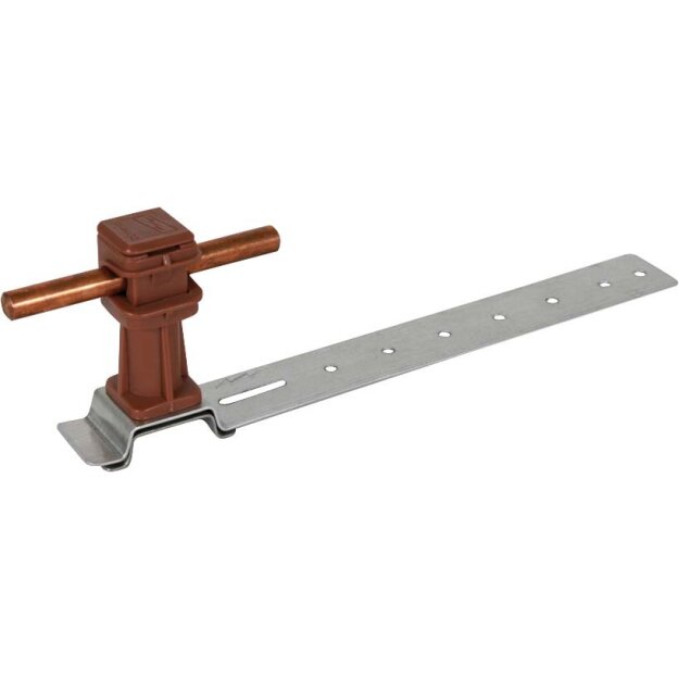 Dehn 204171 Dachleitungshalter DEHNsnap Al/K-braun H 36mm Rd 8mm mit Strebe L 205mm DLH DS 8 H36 L205 BR AL