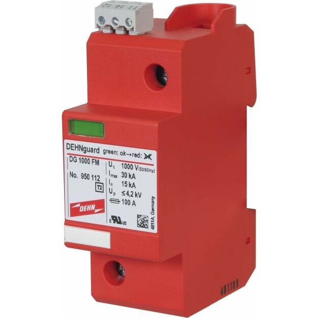Dehn 950112 Überspannungsableiter Typ 2 DEHNguard 1-polig Uc 1000V AC mit Fernmeldekontakt DG 1000 FM