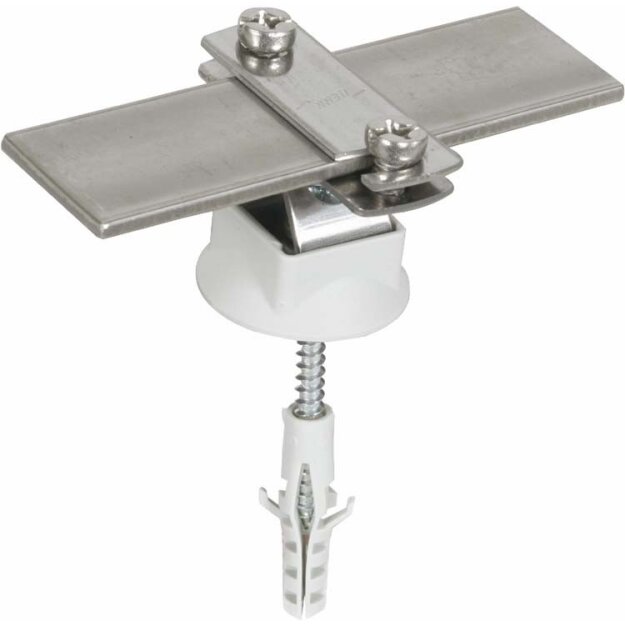 Dehn 274230 Leitungshalter NIRO für Fl 30mm/Rd 6-10mm mit Holzschraube und K-Dübel D 8mm FBH ZS 30 KS KD8X40 V2A