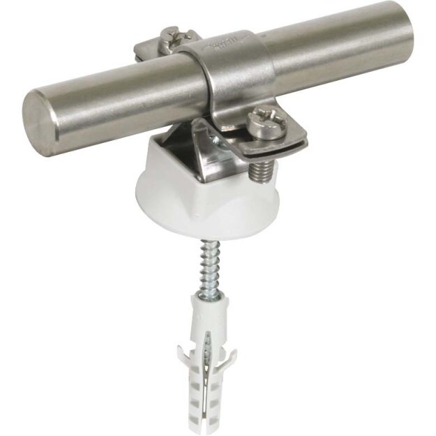 Dehn 274260 Stangenhalter NIRO für Rd 16mm mit Holzschraube und K-Dübel D 8mm SH ZS 16 KS KD8X40 V2A