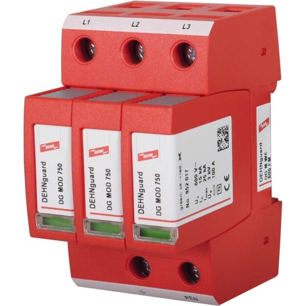 Dehn 952307 Überspannungsableiter Typ 2 DEHNguard M 3-polig für TN-C-Systeme DG M WE 600 FM