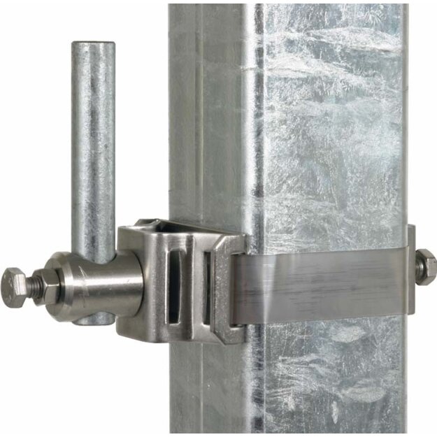 Dehn 540105 Bandrohrschelle NIRO für Fangstangen D 16mm für 4-Kant-Profile min. 40mm BRS 50.300 BB16 8 V2A