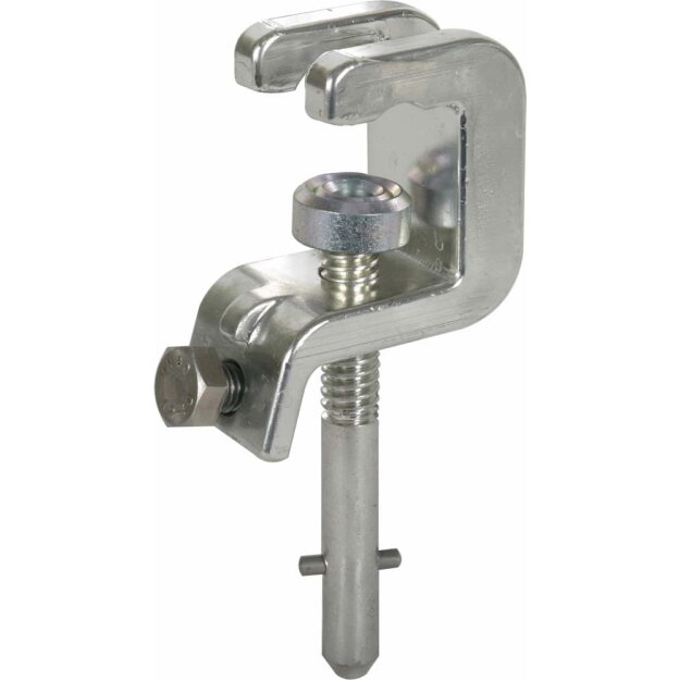 Dehn 773330 Universalklemme D 25/30mm T 18mm und Rund- /Flachleiter bis 30mm mit Spindel-Q-Stift UK 30 SQ