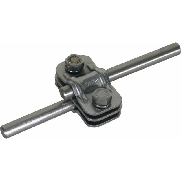 Dehn 459200 UNI-Trennklemme NIRO 200kA mit Zwischenplatte für 2xRd 10mm oder 1xRd 10mm/Fl 30mm UTK 200 2X10 FL30 ZP V2A