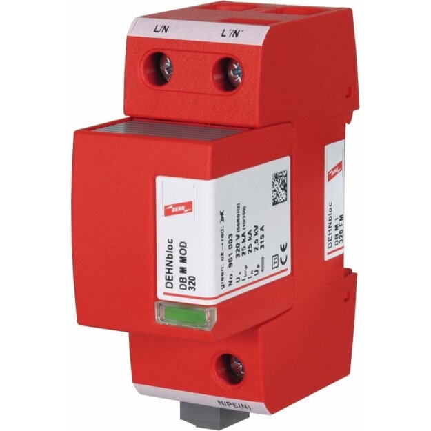 Dehn 961135 Koordinierter Blitzstromableiter Typ 1 DEHNbloc M mit hoher Folgestrombegrenzung DB M 1 320 FM