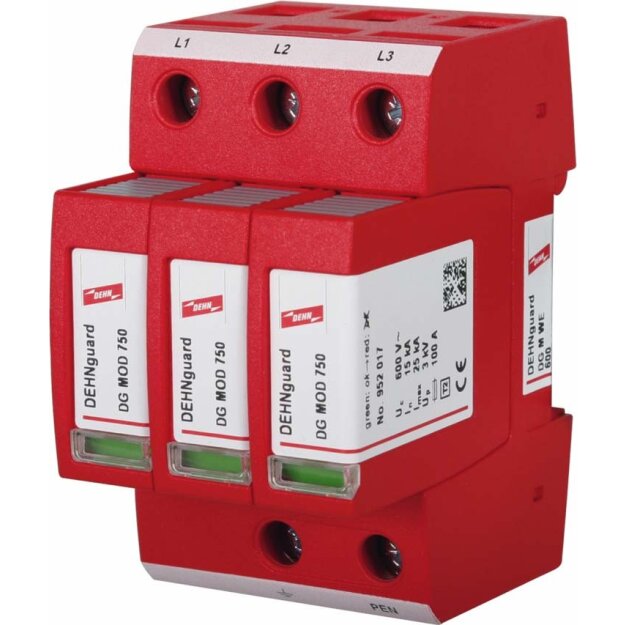 Dehn 952302 Überspannungsableiter Typ 2 DEHNguard M 3-polig für TN-C-Systeme DG M WE 600