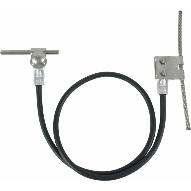 Dehn 365509 Anschlussset Seilanlagen 16mm² L 1000mm Cu mit Lasche D 6mm NIRO für Rd 6-10mm ASSA D6 L1000 6.10 CU V2A