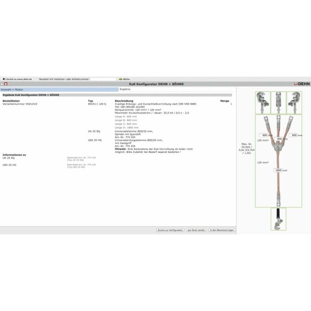 Dehn Erdungs-/ Kurzschließseil EKV3+1 95 G VE9HQHJ (1er)