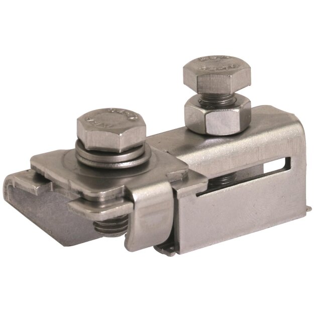 Dehn 540199 Spannkopf für Endlos-Spannband 25x0,3mm mit Anschluss Rd 1x10mm od. 2x6-8mm SPK 27.89 BRS AK1X10 2X6.8 GSG V2A
