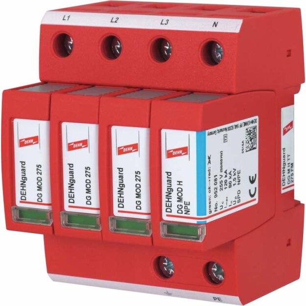 Dehn 952385 Überspannungsableiter Typ 2 DEHNguard M H 4-polig für TT- und TN-S-Systeme DG M H TT 275 FM