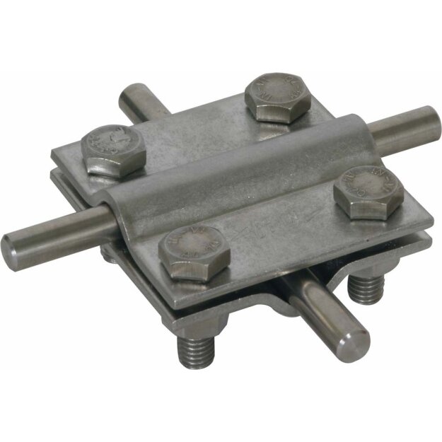 Dehn 318219 Kreuzstück NIRO (V4A) für 2x Rd 8-10mm Abmit 60x60mm oder Zwischenplatte atte KS 8.10 8.10 FL30 V4A