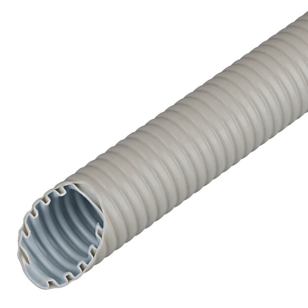 Fränkische Kunststoff-Wellrohr mittel 25,0x18,6 biegsam FFKuS-EM-F25 grau