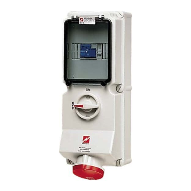 Mennekes Wanddose DUO 63A 5p 6h 400V IP44 7228