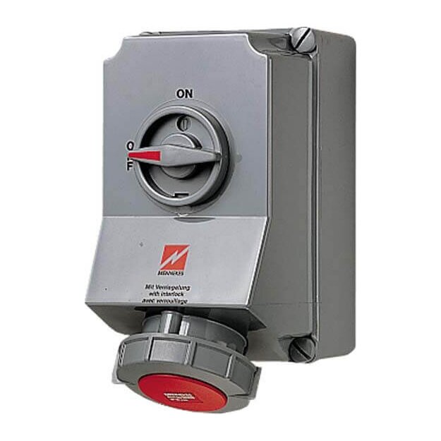Mennekes Wanddose DUO 63A 5p 6h 400V IP67 7290
