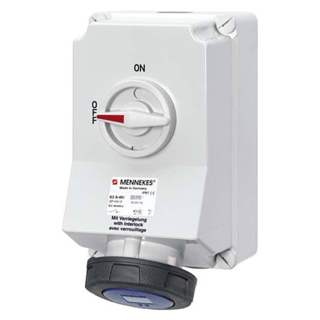Mennekes Wanddose DUO 63A 5p 9h 230V IP67 5112A