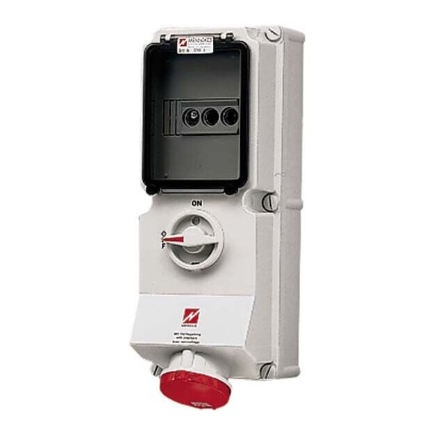 Mennekes Wanddose DUO 63A 5p 6h 400V IP44 6066A