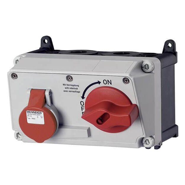 Mennekes Wanddose DUO 32A 4p 6h 400V IP44 7614