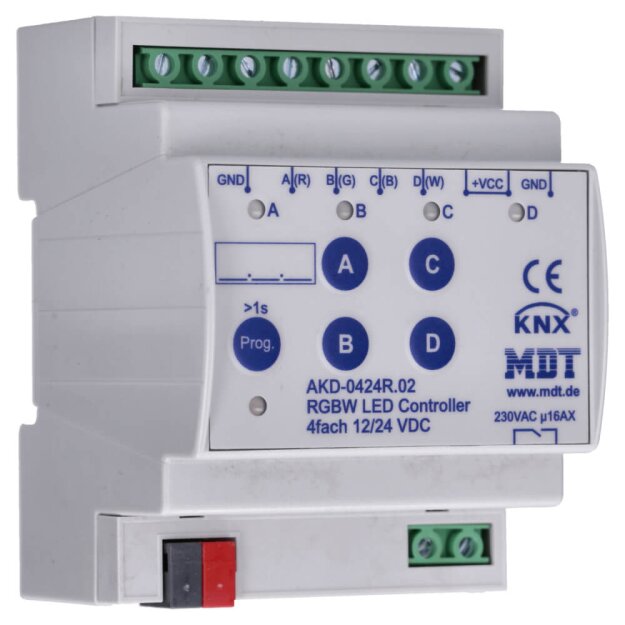 MDT AKD-0424R.02 RGBW LED Controller 4-fach, 4TE REG