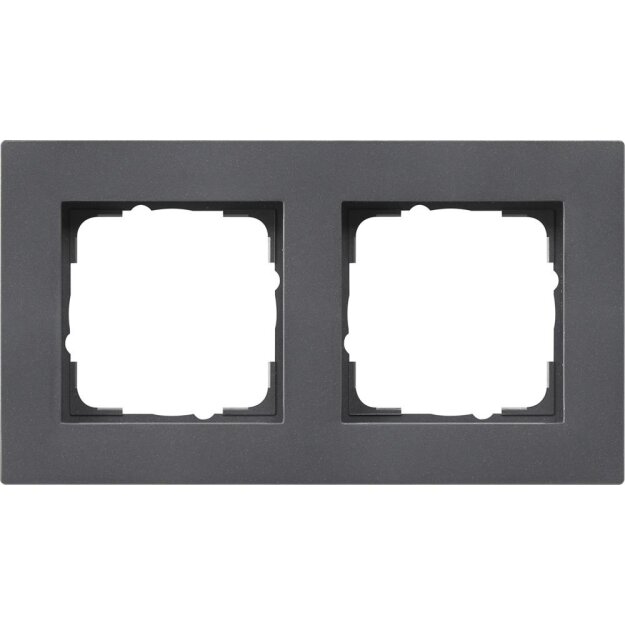 Gira 0212235 Abdeckrahmen 2-fach flach Gira E2 Anthrazit