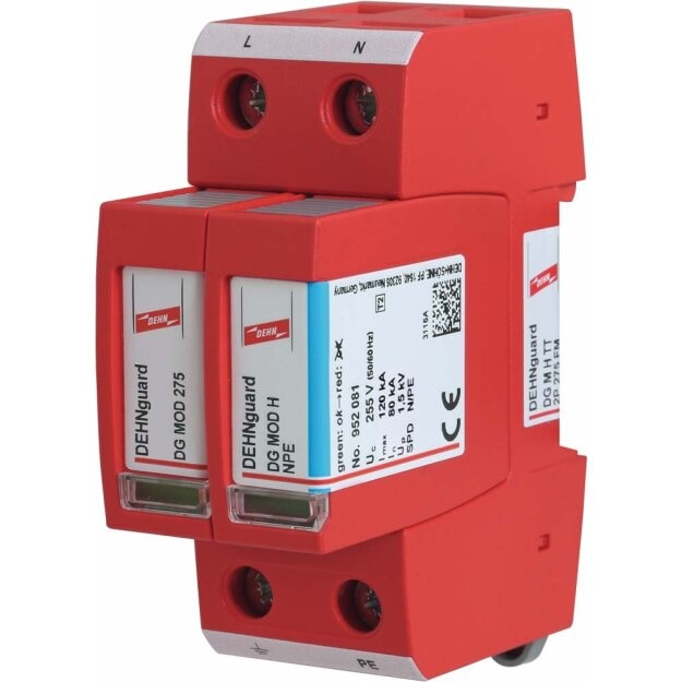 Dehn 952185 Überspannungsableiter Typ 2 DEHNguard M H für einphasige TT- und TN-Systeme DG M H TT 2P 275 FM