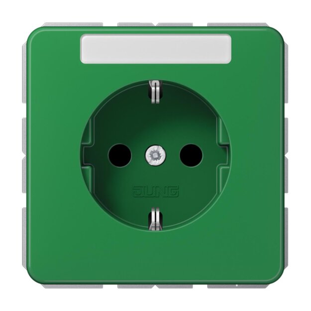 Jung CD1520BFKINAGN SCHUKO Steckdose m.Schriftfeld KI (Thermoplast bruchsicher) Grün Serie CD