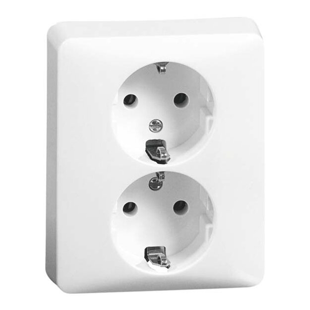 Peha 00490811 Standard Steckdose SCHUKO 2-fach Weiß volle Abdeckplatte