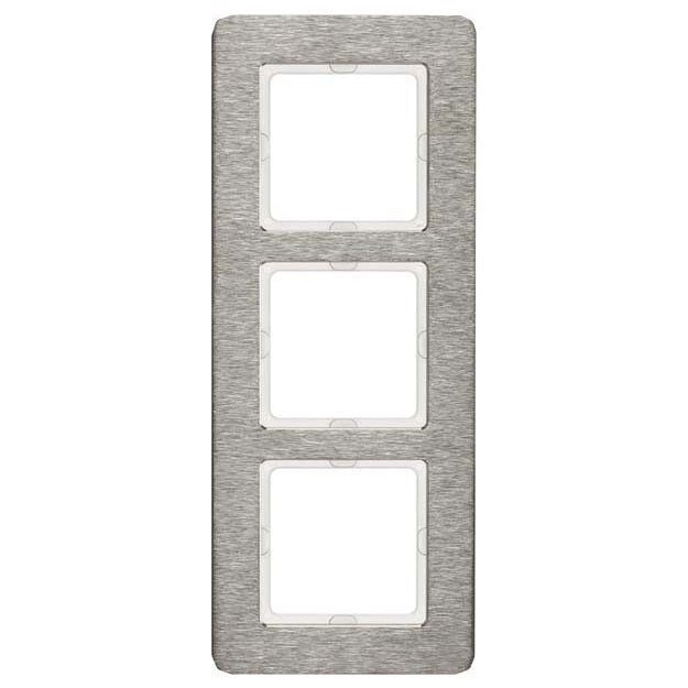 Berker 10136083 Rahmen 3-fach senkrecht Q.7 Edelstahl Metall gebürstet