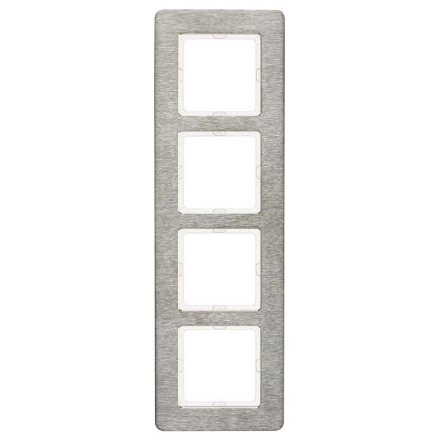 Berker 10146083 Rahmen 4-fach senkrecht Q.7 Edelstahl Metall gebürstet